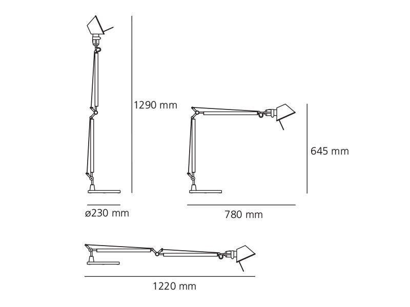 Artemide :: Lampa biurkowa Tolomeo srebrna wys. 64,5 cm