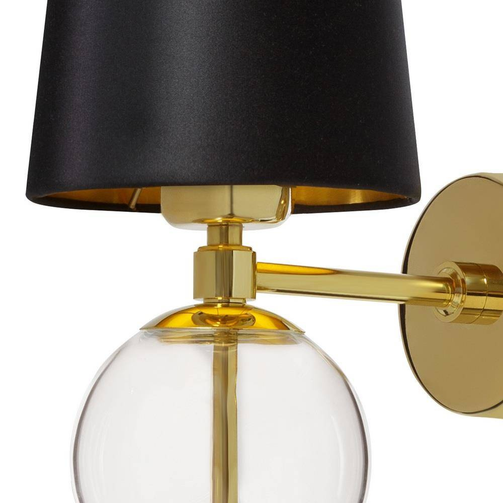 Kaspa :: Lampa ścienna / kinkiet Coco transparentno-czarna wys. 50 cm