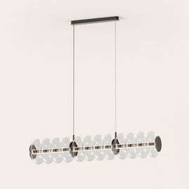 Aromas :: Lampa wisząca Vitree szer.105 cm transparentne szkło / czarny metal