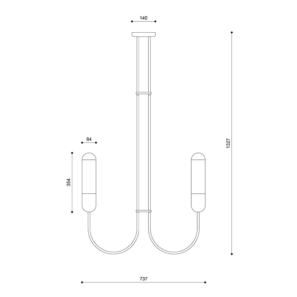 Ummo :: Lampa wisząca Funsui B M czarna szer. 73,7 cm 