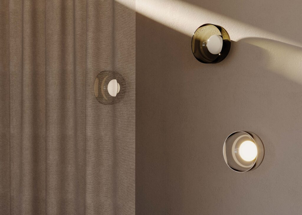 Aromas :: Lampa ścienna / kinkiet Ipon śr. 20 cm dymiony szary / czarny metal