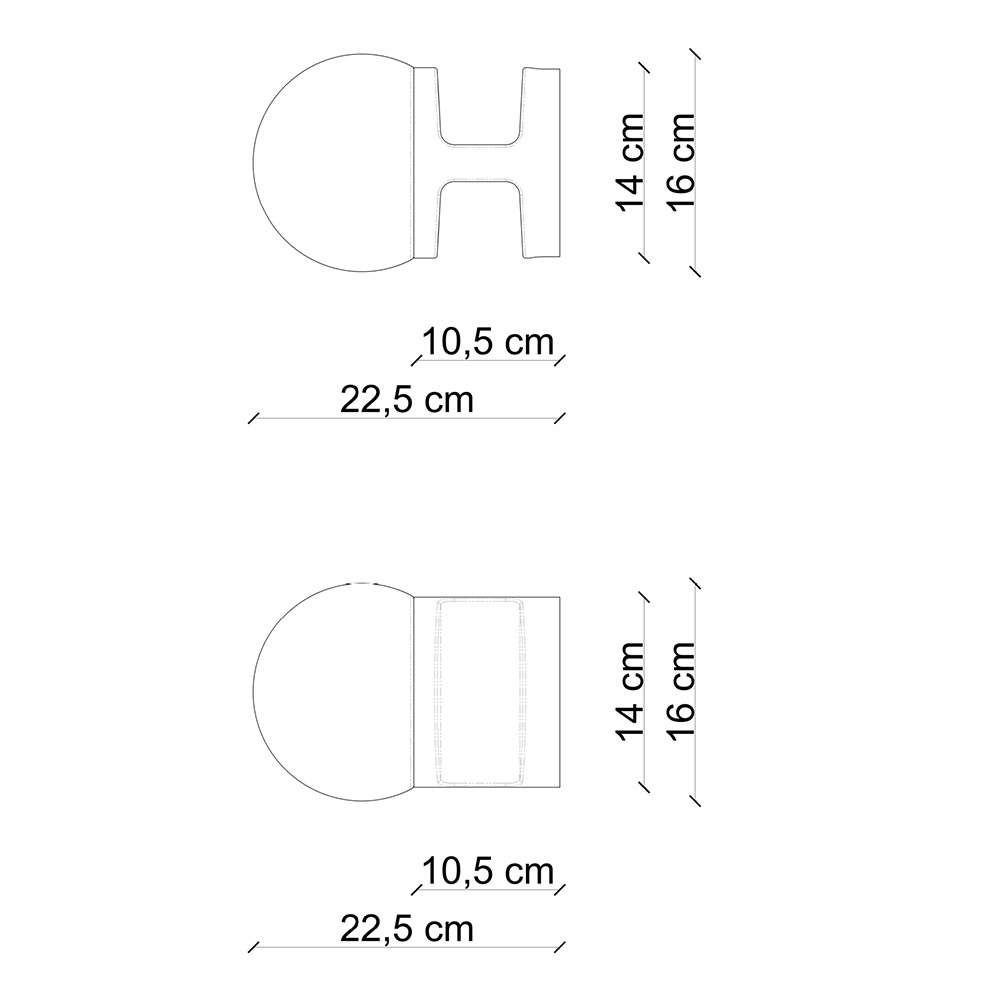 Ferroluce :: Lampa ścienna / kinkiet Habea śr. 16 cm kremowa