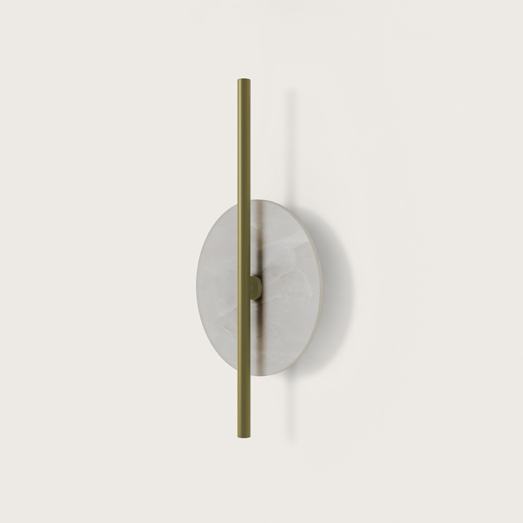 Aromas :: Lampa ścienna / kinkiet Point wys. 60 cm alabaster / złoty