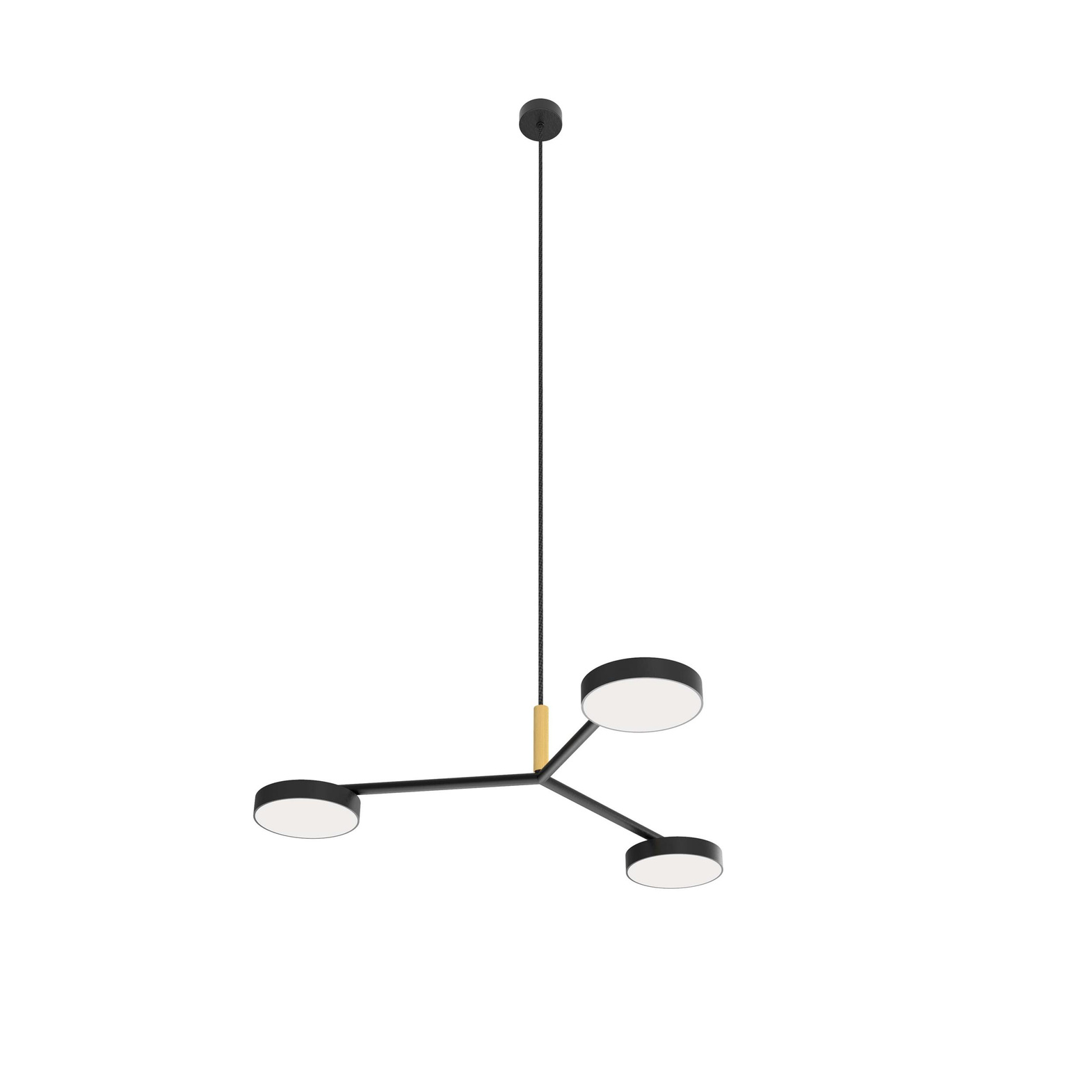 Robin :: Lampa wisząca Rafaela Trio DALI 27K czarna z mosiężnym wykończeniem