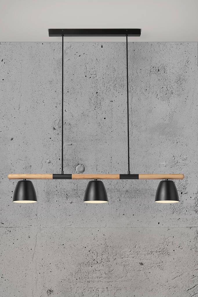 Nordlux :: Lampa wisząca Theo czarno-brązowa szer. 92,6 cm
