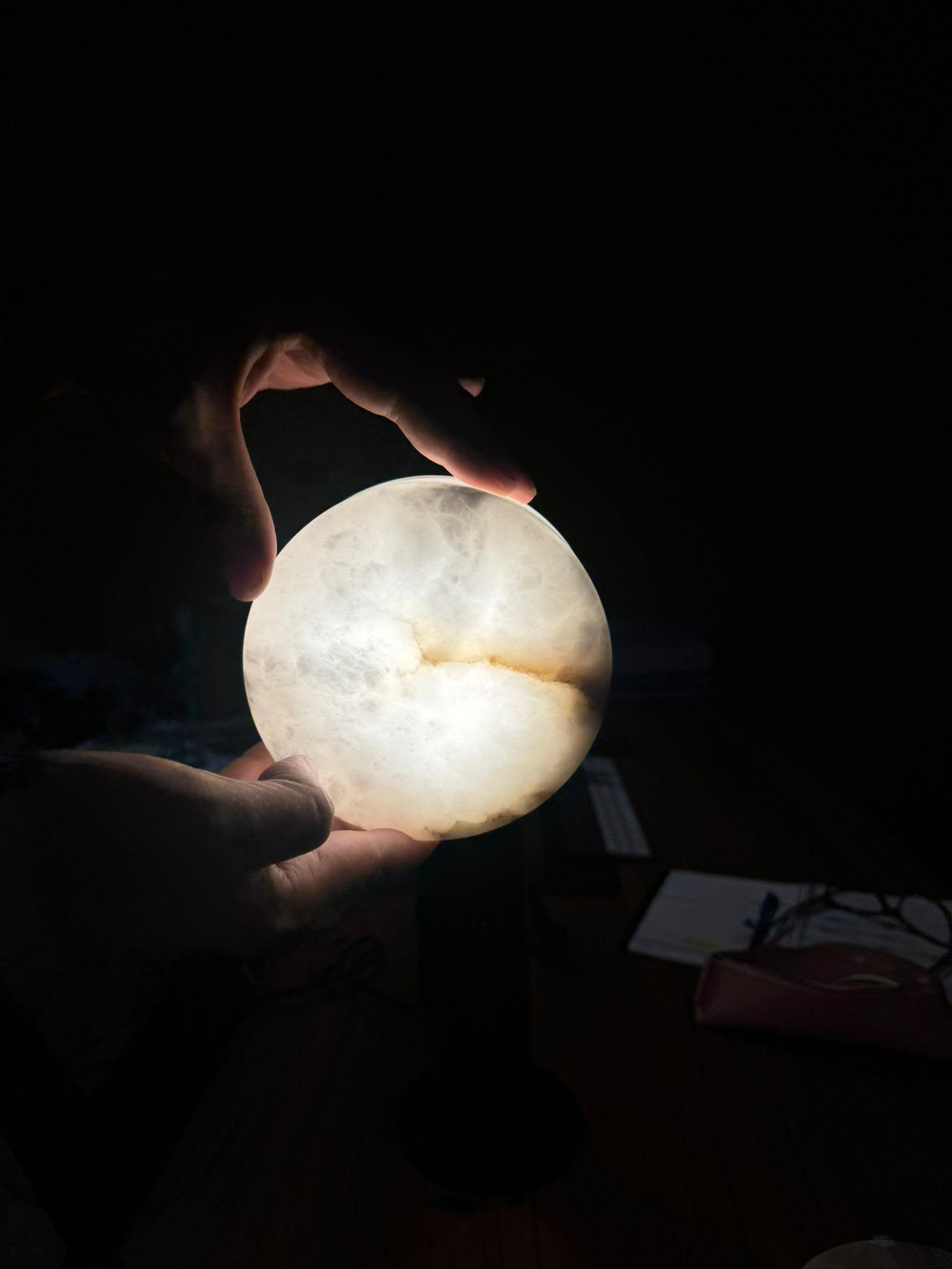 Robin :: Lampa ścienna / sufitowa Rock śr. 9 cm alabastrowa IP44 3000K