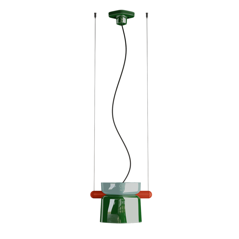 Ferroluce :: Lampa wisząca Yakitori szer. 41 cm ceramiczna zielona