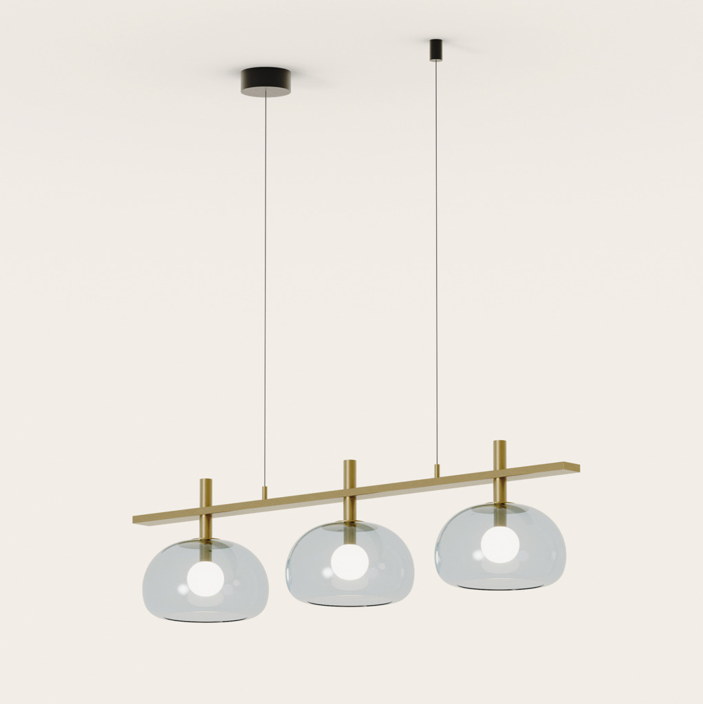 Aromas :: Lampa wisząca Cloud szer.110 cm klosz transparentny / złoty metal