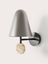 Aromas :: Lampa ścienna / kinkiet Stor szer. 17 cm czarno-niklowana trawertyn