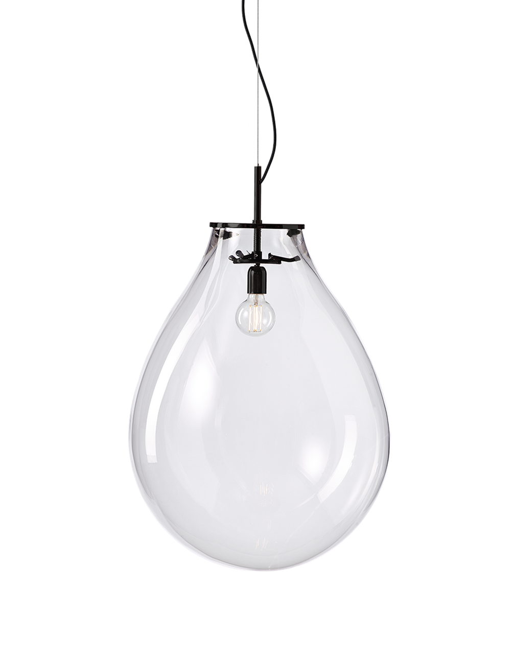 Bomma :: Lampa wisząca Tim wys. 100 cm rozm. L transparentno-czarna