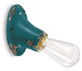 Ferroluce :: Lampa ścienna / kinkiet Vintage zielony wys. 14 cm