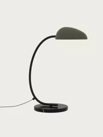 Aromas :: Lampa biurkowa Kezo wys. 54,3 cm czarna z marmurową podstawą