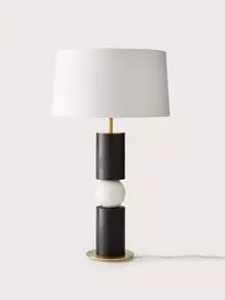 Aromas :: Lampa stołowa Alda wys. 61 cm biało-czarna