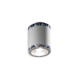 Ferroluce :: Lampa sufitowa Trieste biała z dekoracyjnym zdobieniem śr. 8,5 cm