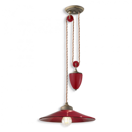 Ferroluce :: Lampa wisząca Colors bordowa śr. klosza 35 cm