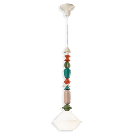 Ferroluce :: Lampa wisząca Lariat biała podsufitka wys. 87 cm