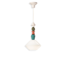 Ferroluce :: Lampa wisząca Lariat biała wys. 56 cm