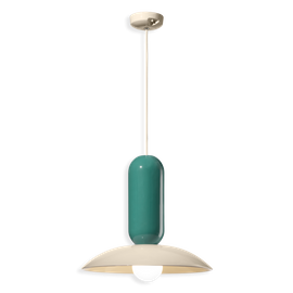 Ferroluce :: Lampa wisząca Pau turkusowo-biała śr. 40 cm