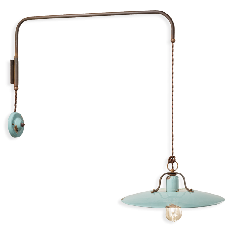  Ferroluce :: Lampa ścienna / kinkiet Country niebieski wys. 45 cm