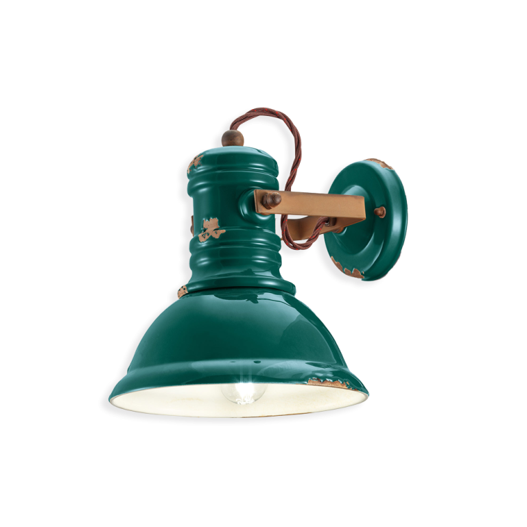  Ferroluce :: Lampa ścienna / kinkiet Industrial vintage verde 