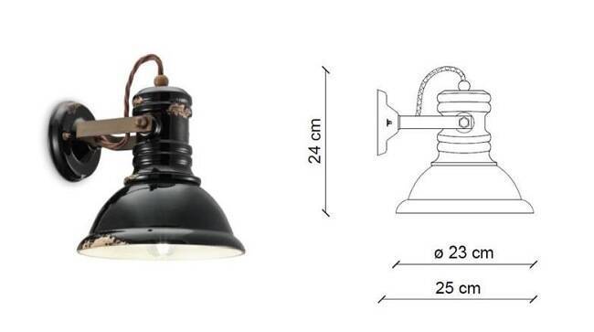  Ferroluce :: Lampa ścienna / kinkiet Industrial vintage verde 