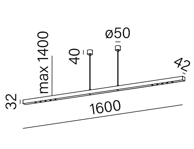 AQForm :: Oprawa zwieszana Mixline LED szer. 160 cm biały struktura