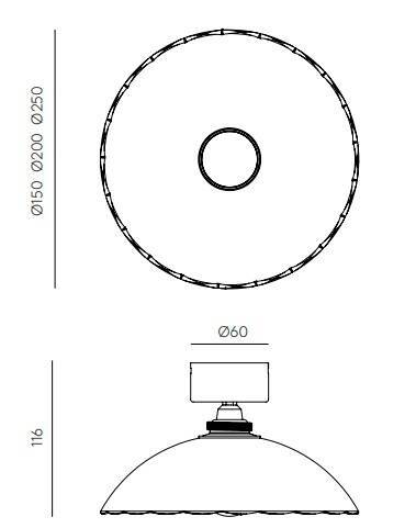 Aromas :: Lampa ścienna / kinkiet Lotto śr. 25 cm transparentny