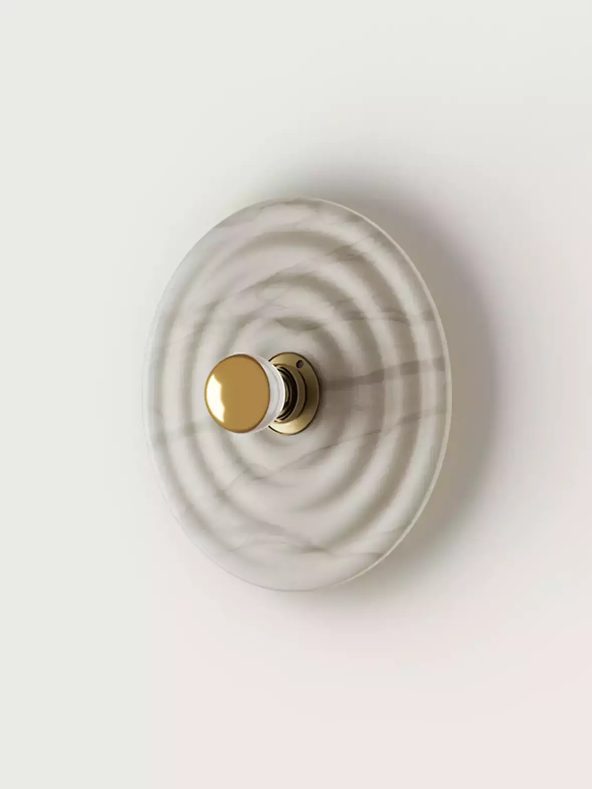 Aromas :: Lampa ścienna / kinkiet Wave złoto-biały śr. 30 cm alabastrowy