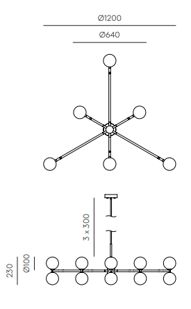 Aromas :: Lampa wisząca Dalt biały marmur / złoty metal śr. 120 cm