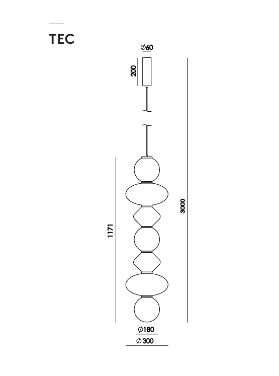 Aromas :: Lampa wisząca Mapi wys. 117 cm pionowa kolory do wyboru