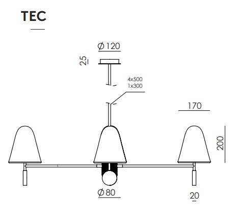 Aromas :: Lampa wisząca Stor szer. 97 cm czarno-niklowana marmur