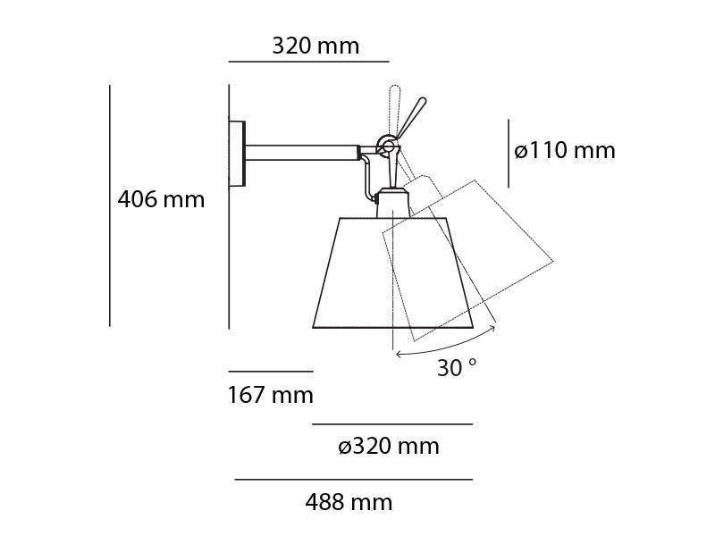 Artemide :: Abażur Tolomeo Parete pergaminowy śr. 32 cm