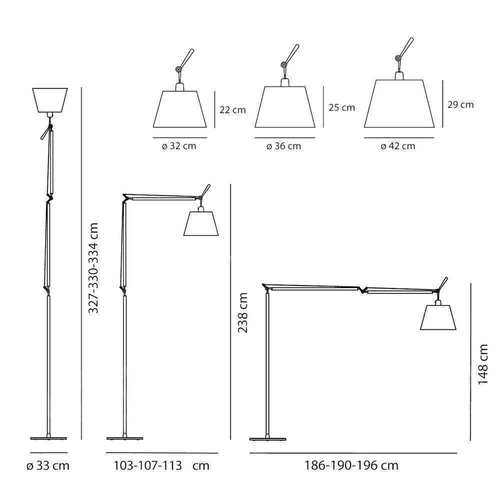 Artemide :: Lampa podłogowa Tolomeo Mega z włącznikiem on/off śr. 42 cm