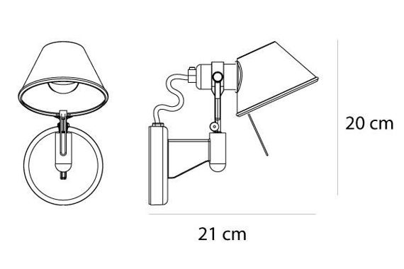 Artemide :: Lampa ścienna / kinkiet Tolomeo Micro Faretto srebrny (bez wyłącznika) szer. 21 cm