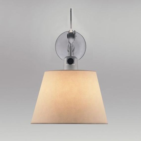 Artemide :: Lampa ścienna / kinkiet Tolomeo Parete srebrno-beżowy śr. 18 cm