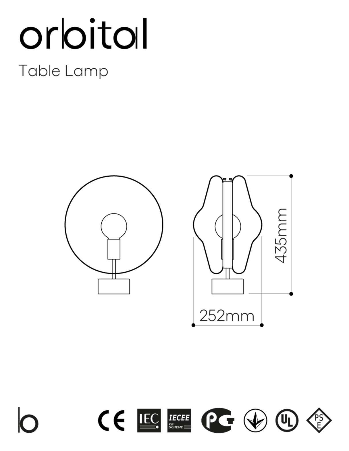 Bomma :: Lampa stołowa Orbital transparentna wys. 43,5 cm