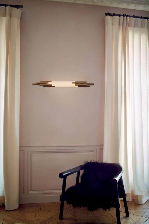 DCW :: Lampa ścienna / kinkiet Org biało-złoty wys. 105 cm