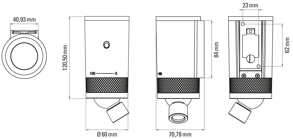 DCW:: Lampa ścienna / kinkiet Vision Omni SW czarny wys. 13 cm