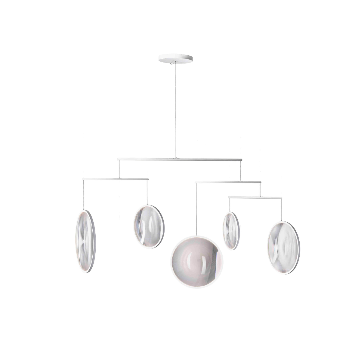 DCW:: Lampa wisząca Focus 5 kloszy transparentna szer. 160 cm