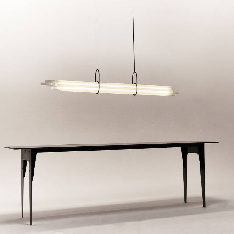 DCW:: Lampa wisząca NL12 biało-czarna szer. 130 cm