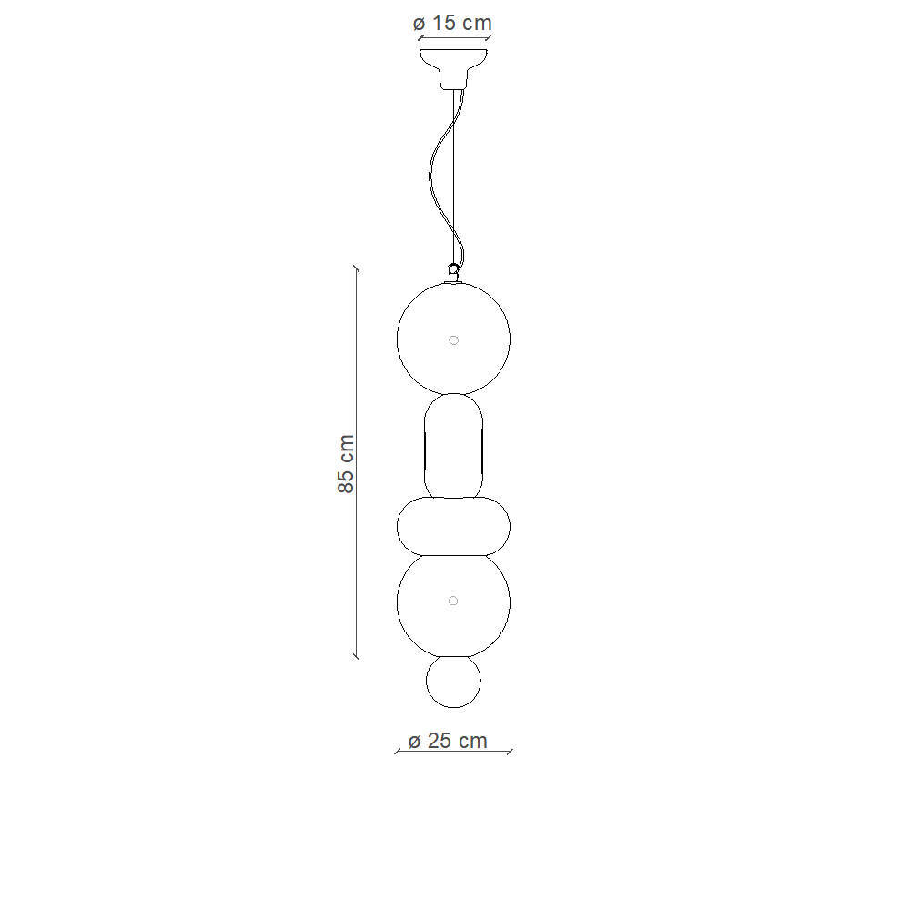 Ferroluce :: Lampa wisząca Bumbum 4 wys. 85 cm ceramiczna wielokolorowa