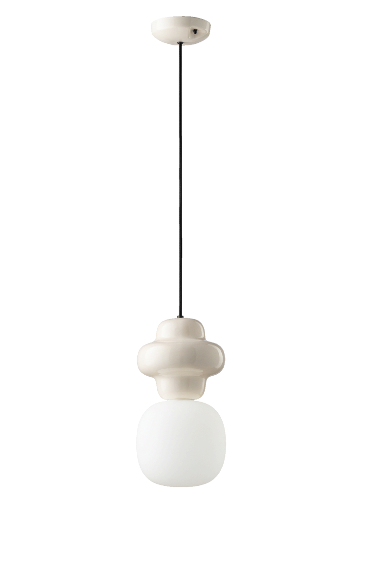 Ferroluce :: Lampa wisząca Copacabana śr. 17 cm ceramiczna kremowa