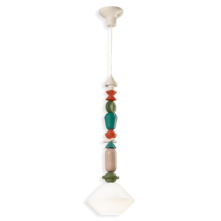 Ferroluce :: Lampa wisząca Lariat biała podsufitka wys. 87 cm 