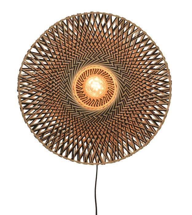 GOOD&MOJO :: Lampa ścienna / kinkiet Bali okrągły brązowy śr. 60 cm