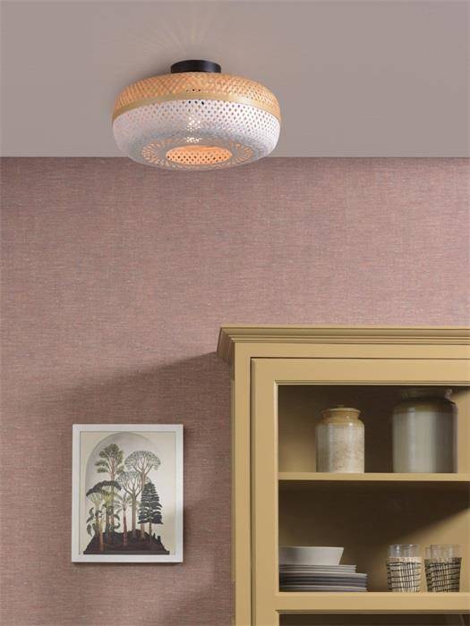 GOOD&MOJO :: Lampa sufitowa / plafon Palawan brązowo-biały śr. 40 cm
