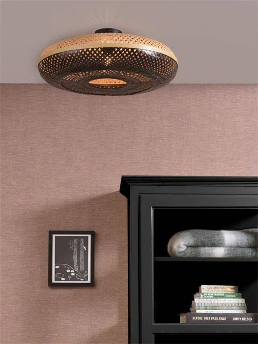 GOOD&MOJO :: Lampa sufitowa / plafon Palawan brązowo-czarny śr. 60 cm
