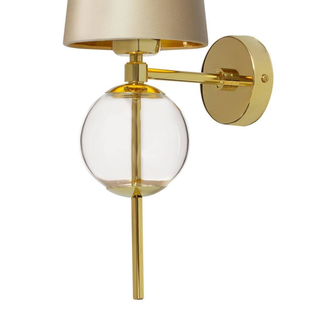 Kaspa :: Lampa ścienna / kinkiet Coco transparentno-złota wys. 50 cm