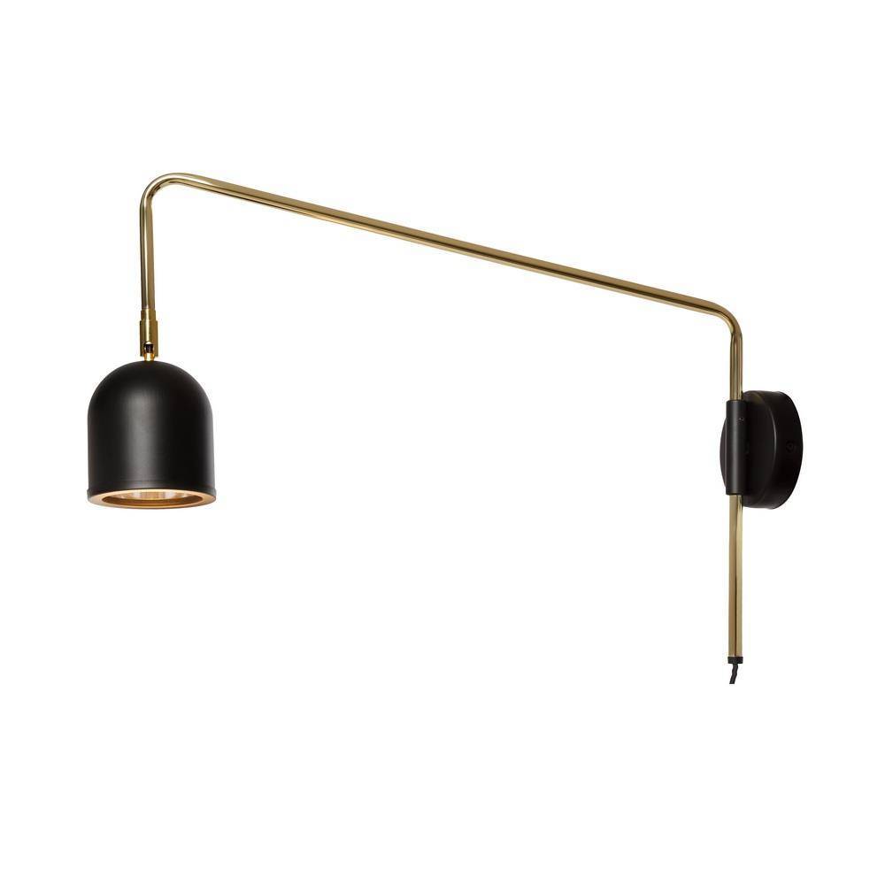 Kaspa :: Lampa ścienna / kinkiet Gaspar czarno-złoty wys. 43 cm