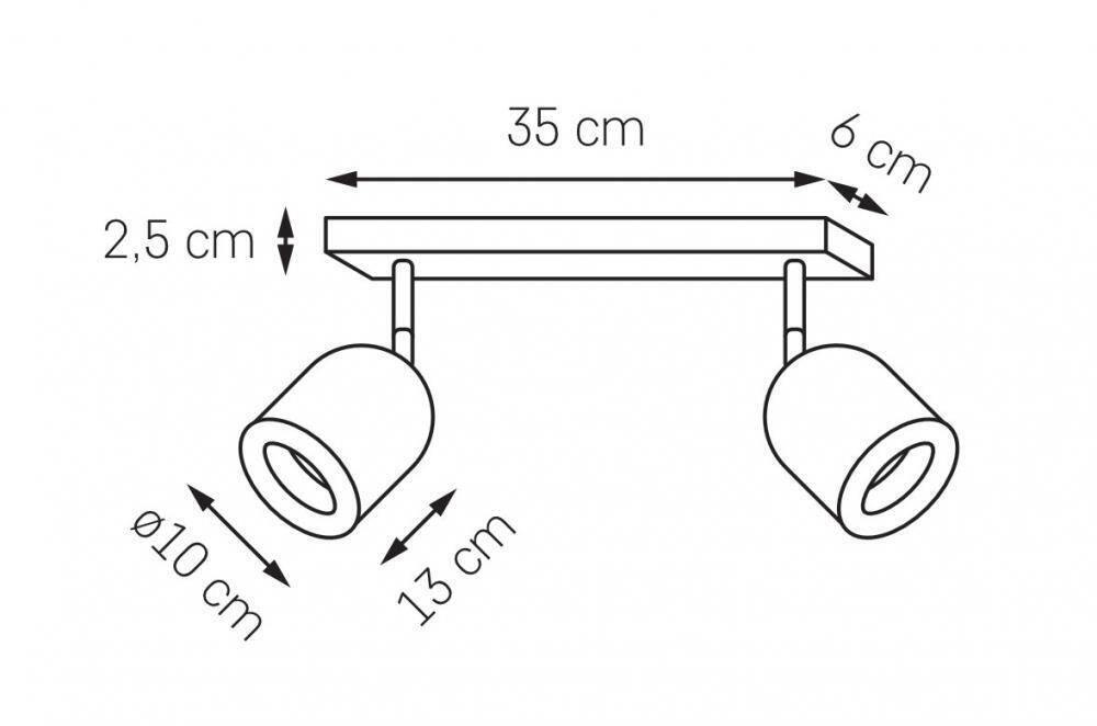 Kaspa :: Lampa ścienna / kinkiet Spark 2 New 2 reflektory na listwie czarny