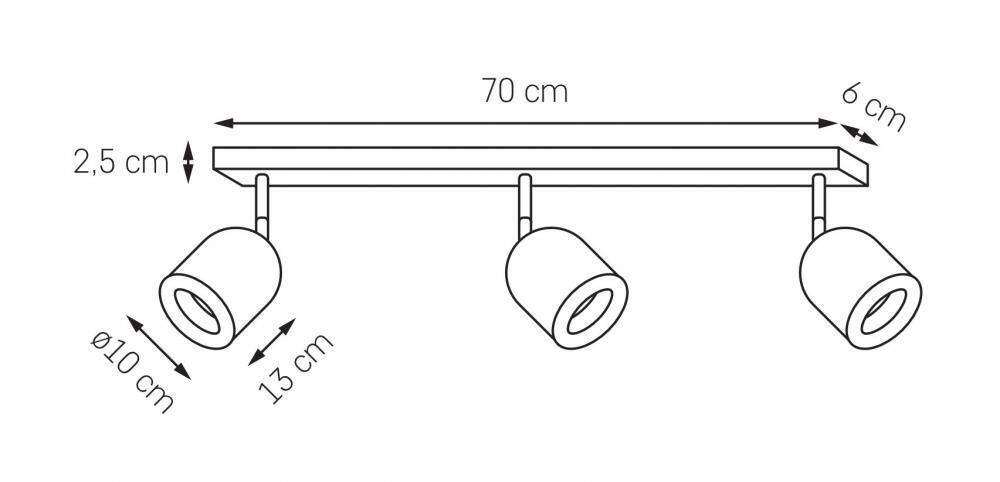 Kaspa :: Lampa ścienna / kinkiet Spark 3 New 3 reflektory na listwie biały